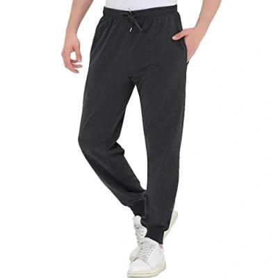Imagen de Smith &amp; Solo pantalones de chándal para hombre, modernos, algodón, ajustados, informales, deporte, entrenamiento, Antracita/Puños, L