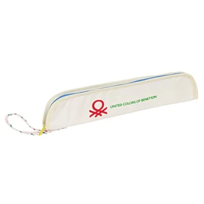 Imagen de BENETTON Topitos Portaflautas, Portatodo, Alta Calidad, Máxima Resistencia, Flauta, Instrumento Musical, 37x2x8 cm, Color Blanco roto