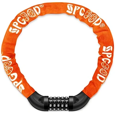 Imagen de SPGOOD Candado de Bicicleta antirrobo (14 Colores) combinación 5 dígitos Candado,Utilizado para Bicicletas, Motocicletas, Puertas(Naranja)