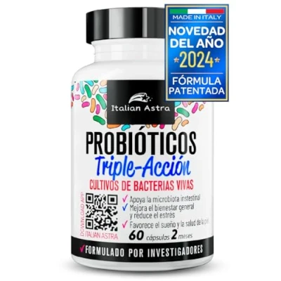 Imagen de Probioticos y Prebioticos Intestinales, FÓRMULA DESARROLLADA POR INVESTIGADORES, Probióticos Colon Irritable, Enzimas Digestivas 60 Cápsulas 2 Meses