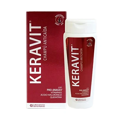 Imagen de KERAVIT Champú Anticaída 200 ml con Pro Anagex®, activo que ayuda a prevenir y frenar la caída del cabello aumenta densidad capilar SYNDET, PH5, UNISEX