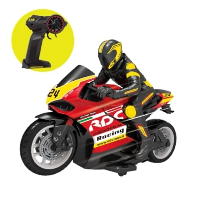 Imagen de ODS Radiocom Moto de Carretera, teledirigida Juguete, Mando a Distancia 2.4 GHz, 7 Funciones, Escala 1:10, Edad +6 años