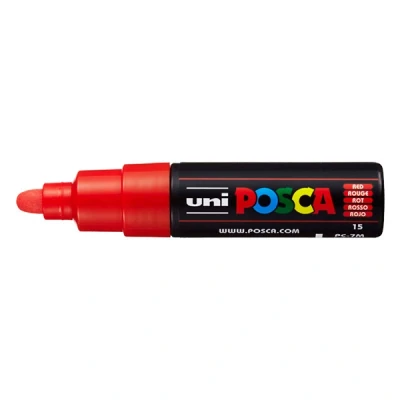 Imagen de Posca Uni Ball 181321 Rotulador de punta ancha cónica PC 7M, 4,5 5,5 mm, rojo