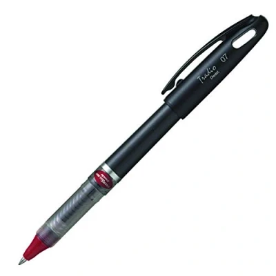 Imagen de Pentel Energel Tradio Juego de bolígrafos roller (12 unidades, 0,7 mm, tinta gel roja), color negro