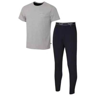 Imagen de Ted Baker Cómodo Conjunto de Pijama para Hombre Gris Claro/Azul Marino L