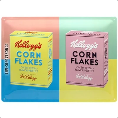 Imagen de Nostalgic Art Cartel de chapa retro Kellogg&#039;s Packaging Pop Idea regalo para la cocina, metálico, Diseño vintage decorativo, 30 x 40 cm