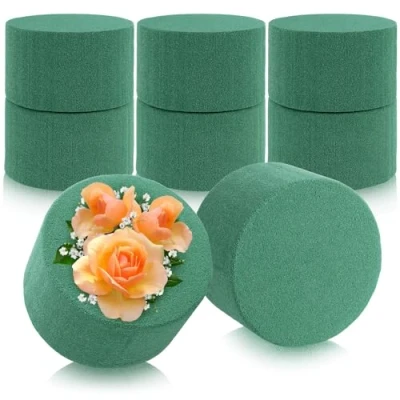 Imagen de com four® 8X Esponja en Forma Cilíndrica para Arreglos Florales Espuma Floral Flores Frescas Hacer Manualidades (08 Piezas Cilindro)