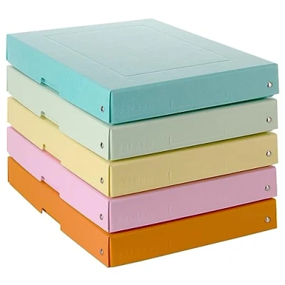 Imagen de FALKEN PureBox caja de almacenaje con tapa (5 unidades, 40 mm alto, DIN A4, cartón resistente, vegano, transporte, multiusos, 5 unidades)
