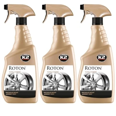 Imagen de K2 Limpia Llantas Limpiador Descontaminante Férrico Pack de 3 para Coche Moto Disco Freno sin Acidos Elimina Ferodo Frotar Roton Cleaner 700 ml