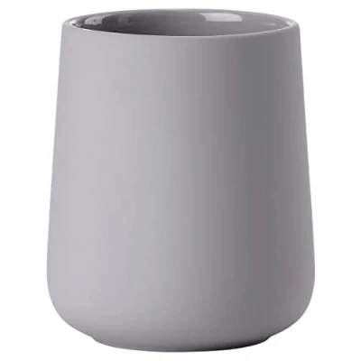 Imagen de Zone Denmark Nova One Gull Gey Vaso para Cepillo de Dientes cerámica con Revestimiento Suave al Tacto, diámetro 8 cm, Altura 10 cm