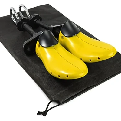 Imagen de igadgitz home U7185 Hormas Zapatos, para Ensanchar Zapatos con Tapones Juanetes, Almohadilla de Altura y Bolsa Cordón Amarillo Negro Mujeres EU 35,5 41,5