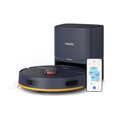 Imagen de Philips Homerun Serie 2000: Robot Aspirador y friegasuelos 2 en 1 con 2700 Pa de succión &amp; 130 min autonomía, Navegación láser, Estación Vaciado automático, Controlado por App, Azul (XU2100/10)