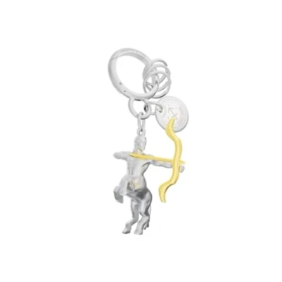 Imagen de Metalmorphose Llavero con amuletos de Signo zodiacal Sagitario astrológico Regalo para hombre, mujer y niño, plata, talla única