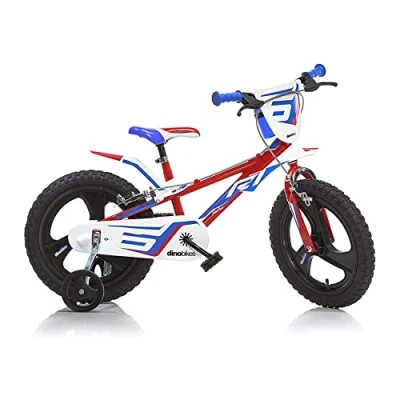 Imagen de Bicicleta Infantil Niño Chico 14 Pulgadas Frenos al Manillar Ruedas Extraibles Rojo Blanco Azul