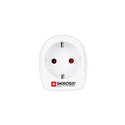 Imagen de Skross 1.500232 E Adaptador de enchufe eléctrico Tipo C (Europlug) K (DK) para (Tipo (Europlug), (DK), 100 250 V, 16 A, 4000 W, 52 mm)