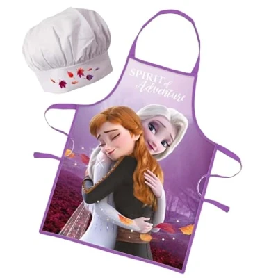 Imagen de Sorrisini Delantal niño Niña, Infantil y Gorro de Cocinero para niños, Niños Cocina, Mandil Sombrero cocinar, Hornear o Pintar 3 8 años Frozen