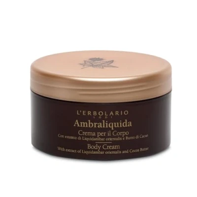 Imagen de L&#039;Erbolario, Crema Corporal Ambraliquid, Tratamiento Emoliente y Tonificante, Hidratante para Pieles Secas, Perfumada, Formato 250 ml