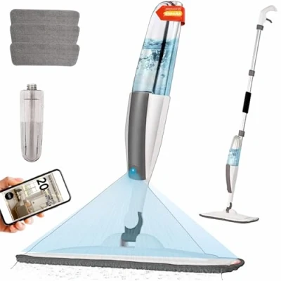 Imagen de Mopa con Puverizador Fregona Microfibra HydroSpray360, Mopas de Limpieza Suelos, Fregasuelos Hogar y Cocina, Friegasuelos