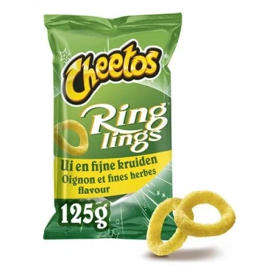Imagen de Patatas fritas De Cebolla Cheetos Timbres Y Finas Chips Hierbas Peso total 125 gramos
