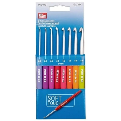 Imagen de Prym Juego de Ganchos Ganchillo para Lana, Mango Suave, Multicolor, Talla única
