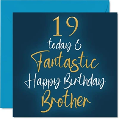 Imagen de Stuff4 Fantásticas tarjetas de cumpleaños 19 para hermano, hoy y fantásticas, tarjeta feliz hermano hermana, regalos felicitación