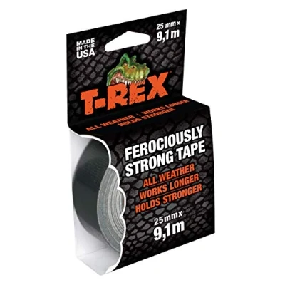Imagen de T Rex 821 25 cinta americana de blindaje extremadamente fuerte, impermeable reparación para interior y exterior, adhesiva fijación, 25mm x 9,10m