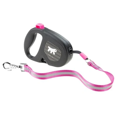 Imagen de Ferplast Correa Extensible Reflectante para Perros Flippy One Reflex, Perro Grandes de hasta 50 Kg. Cinta máx 5 m. Botón único Bloqueo y liberación, Morado