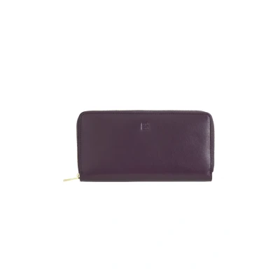Imagen de DUDU Cartera Mujer Grande con Cremallera RFID en Piel Napa Zip Around 14 Bolsillos para Tarjetas y Monedero Deep Purple