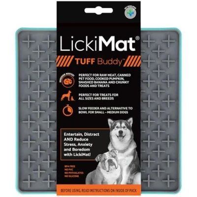 Imagen de Lickimat Tuff, Heavy Duty Buddy, Alfombrilla para lamer alimentación Lenta Perros, Reductor de ansiedad por aburrimiento Alimentos, golosinas, Yogur o Mantequilla maní,