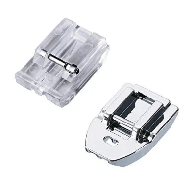 Imagen de La Canilla ® Kit 2 Prensatelas de Cremalleras Invisibles para Máquinas Coser Alfa, Singer, Brother, Juki, Lidl (Snap On) Universales
