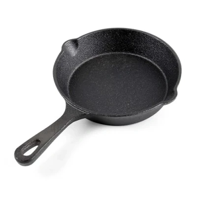 Imagen de WilTec Sartén de Hierro Fundido Ø16cm con Mango Efecto Antiadherente para Todo Tipo cocinas y cocinar al Aire Libre Grill