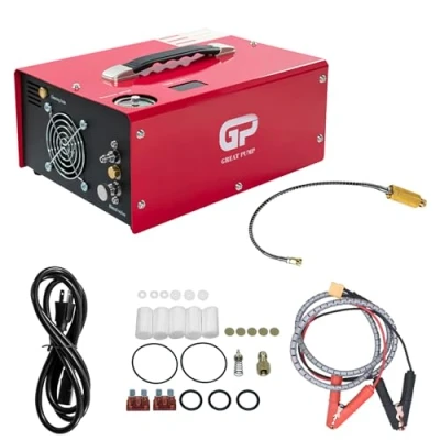 Imagen de TUXING PCP Compresor de Aire, 4500Psi/30Mpa/300Bar Sin Aceite Pequeño Aire Portátil para Pistola, Bomba Alta Presión Rifle/Pistola y Tanque Paintball