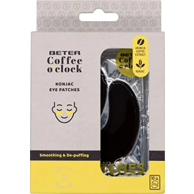 Imagen de Beter Parches para Contorno de Ojos, con Fibra Vegetal Konjac Modelo Coffee O&#039;clock Pack 10 pares parches.
