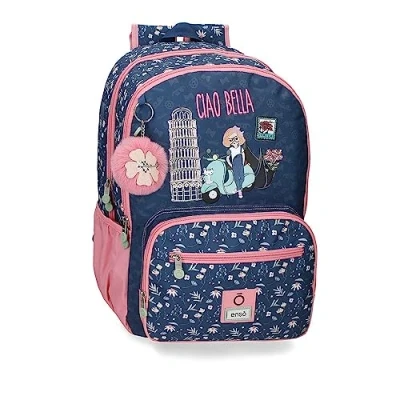 Imagen de Enso Ciao Bella Mochila Escolar Doble Compartimento Azul 32x44x17 cms Poliéster 23,94L