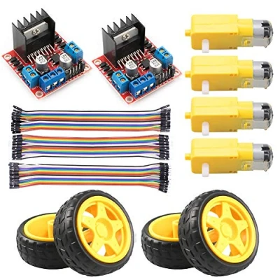 Imagen de KeeYees Tarjeta de Controlador Motor Módulo Control Paso a Puente Doble H con CC y Rueda para Inteligente Automóvil Arduino