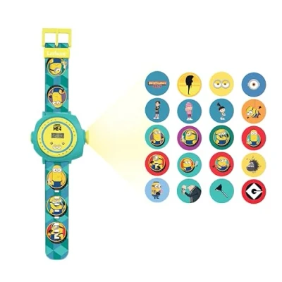 Imagen de Lexibook, Despicable Me, Minions, Pantalla digital de reloj proyección ajustable, 20 imágenes para niños, Azul/amarillo, DMW050DES