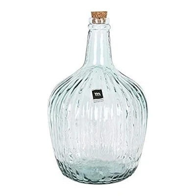 Imagen de La Mediterranea Garrafa Vidrio Rayada con Tapón Apple, 8 l, Multicolor