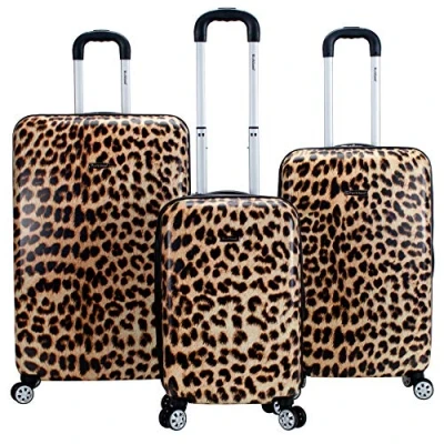 Imagen de Rockland Safari Hardside Spinner Wheel Equipaje, Leopardo, Talla única, Equipaje