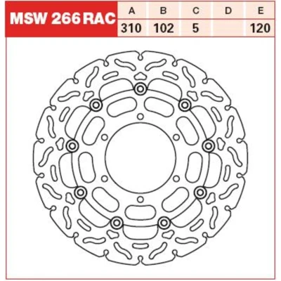 Imagen de TRW MSW266RAC Disco de freno 310 5 ranurado