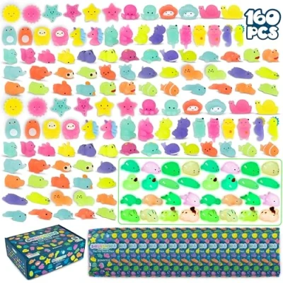 Imagen de BONNYCO Squishy Regalos Cumpleaños Niños Colegio Pack 160 Detalles con Brillo en la Oscuridad, Relleno Piñata Infantil Regalitos Invitados