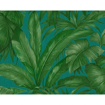 Imagen de Papel pintado Versace De La Selva tejido no 10.05 m x 0.70 Verde Azul Fabricado en Alemania 962406 96240 6
