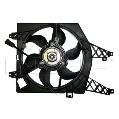 Imagen de NRF 47370 Ventilador de radiador 340 12 260 con bastidor (armazón) RENAULT: TWINGO 2, CLIO 3, Modus / Grand