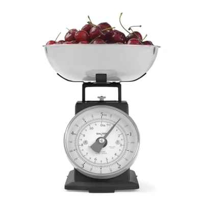 Imagen de Salter SA00562BFEU12 Báscula mecánica atemporal capacidad de 5 kg, tazón apto para lavavajillas 1 litro, ideal repostería, diseño clásico, dial gran dígito fácil leer