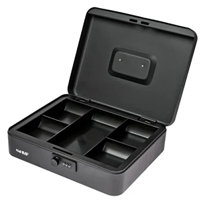Imagen de HMF 10017 02 Caja de caudales, cerradura combinación 30 x 24 9 cm, negro