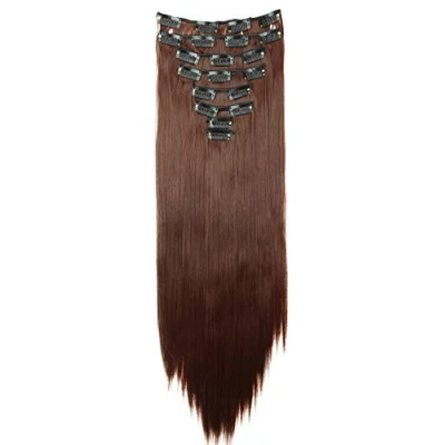 Imagen de CAISHA XXL 50cm 8 Piezas SET Clip In Extensions Extensión De Cabello Postizo Liso Granate CES109