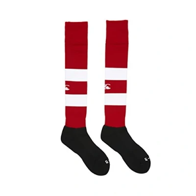 Imagen de Canterbury Team Hooped Rugby Calcetines, Hombre, Rojo, XS