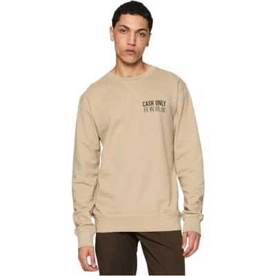 Imagen de Mister Tee Cash Only Crewneck Sudadera, Darksand, S para Hombre
