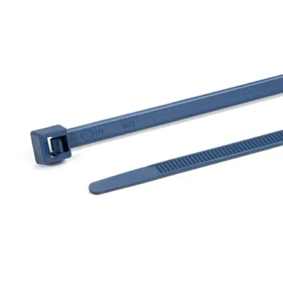 Imagen de HellermannTyton, Bridas de contenido metálico, Detectables 250x4.6 PA66MP, color azul, Bolsa 100 Pzas