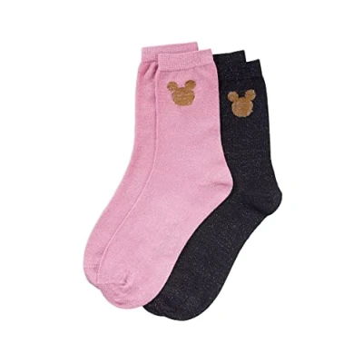 Imagen de ONOMATO! Mickey Mouse Calcetines para mujer (2 unidades), multicolor, 36 38