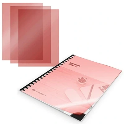 Imagen de WAYTEX A78241R Tapas de encuadernación (PVC, A4, 200 micras, 100 unidades), color rojo transparente